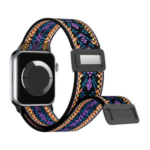 Bracelet de montre intelligente en nylon respirant avec fermeture magnétique en boucle pour Apple Watch Series 11 10 9 8 7 Ultra 3 49 mm 46 mm 45 mm 42 mm - Product Image 1