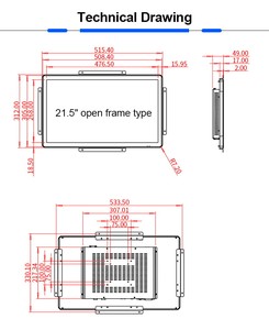 <strong>Open</strong> <strong>Frame</strong> 21 <strong>21.5</strong> <strong>22</strong> <strong>Inch</strong> USB RS232 Capacitive Touchscreen TFT LCD Touch Screen Monitor Display - Product Image 6