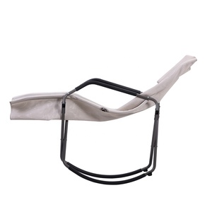 Loisirs De plein air <span class=keywords><strong>Tissu</strong></span> <span class=keywords><strong>Chauffeuse</strong></span> Noir avec la Forme Incurvée Cadre en Tube D'acier - Product Image 6