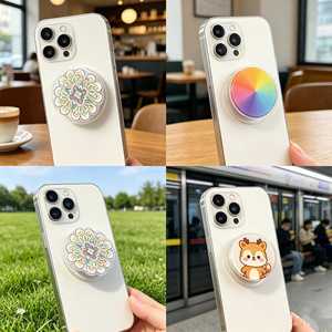 Support de téléphone auto-adhésif Yake Gasbag en acrylique personnalisé, en forme de <span class=keywords><strong>fleur</strong></span>, motif dessin animé mignon, personnalisable pour cadeaux d'affaires - Product Image 4