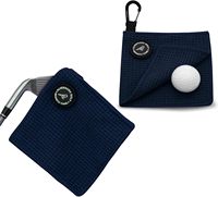 Petite serviette de poche de golf Serviette de golf gaufrée en microfibre Serviette de nettoyage pour balle de golf Aimant de force pour sacs de golf, clubs de chariots