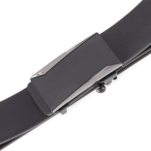 Genuine Leather Men's Belt Cowhide Steel Buckle Rectangular Formal Style Durable Business Use - Product Image 5