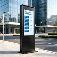Kiosque interactif autonome pour arrêt de bus, kiosque d'information Android Ultra HD avec liaison optique complète pour les transports publics