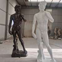 Statue de David en marbre de haute qualité, sculptée à la main, portrait à mi-longueur célèbre, en résine de fibre de verre, produit artisanal en résine