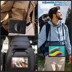 Étui en silicone robuste pour <span class=keywords><strong>tablette</strong></span> <span class=keywords><strong>Samsung</strong></span> Galaxy Tab <span class=keywords><strong>S5E</strong></span> 10.5 ''T720 2019 360 Rotation Main Bandoulière Support Antichoc Couverture - Product Image 5