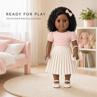 Poupée de mode personnalisable de 18 pouces avec tenue rose blush et chaussures, OEM/ODM, ensemble de poupées de haute qualité pour cadeaux