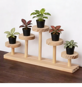 Support de plantes en bois de pin, <span class=keywords><strong>porte</strong></span>-pot de fleurs pour l'intérieur, l'extérieur, le balcon, le jardin - Product Image 2