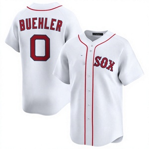 Camiseta de Béisbol Blanca para Hombre, Nombre del Equipo SOX, Buehler 0, Bordada, Cierre de Botones, Manga Corta, Poliéster, Corte Regular - Product Image 3