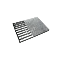 Grille en acier galvanisé antidérapante de haute qualité, robuste, en acier au carbone durable, à motif diamant, avec barres transversales ondulées