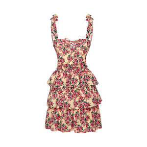 Vestido de Noche con Tirantes y Estampado Floral de Loto - Product Image 6