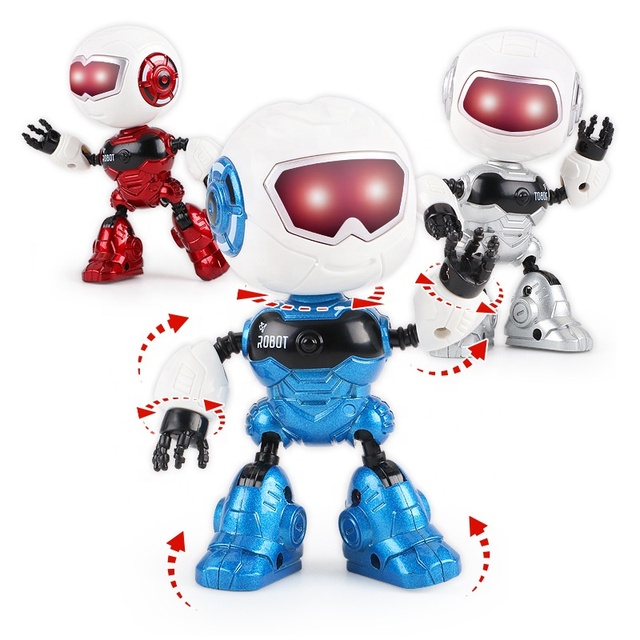 Smart Talking Diecast Robot Toys 77101 Educational Interactive Mini Alloy Toy Robot With Twistable Joint for Kids
