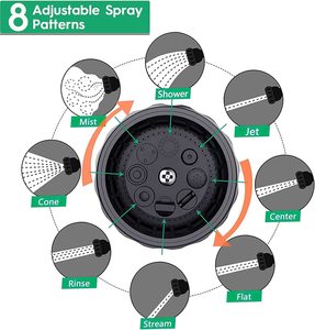 Pistolet à mousse pour tuyau d'arrosage, lavage de voiture, 8 modes de pulvérisation réglables - Product Image 2