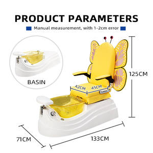 Equipo de Salón de Belleza, Silla de Pedicura Infantil con Diseño de Mariposa para Niñas - Product Image 4