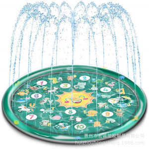PVC Inflatable Water Spray Mat Round 170Cm Outdoor Lawn Sprinkler Play Mat For Kids Swimming Pool Floating Mat - Product Image 1