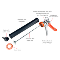 Pistolet à calfeutrer en aluminium manuel de qualité industrielle Tube en silicone pneumatique rechargeable Caractéristiques de la saucisse Mortier chauffé sans fil