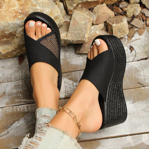 2025 Women's Chunky <b>Wedge</b> Slippers <b>Summer</b> Beach <b>Sandals</b> European Style Plus Size Round Toe Hick Sole Flip Flops Outdoor <b>Sandals</b> - Product Image 5