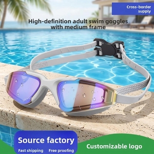 Lunettes de natation de compétition pour adultes JW-1278 (hommes et femmes) ; Lunettes de natation professionnelles avec verres PC anti-buée, protection UV et monture intermédiaire électroplaquée - Product Image 3