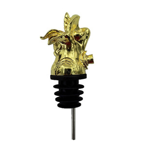 Bouchon de bouteille aérateur en métal durable YH3667, motif tête de loup de dessin animé, pour vin rouge/whisky, décoration unique pour cuisine, bar et maison - Product Image 2