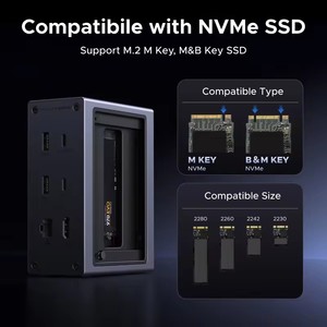 UGREEN USBドッキングステーション 10 in 1 M.2 NVMe SSDケース 10Gbps USB-Cハブ 4K60Hz PD100W RJ45 ノートパソコン MacBook HP Lenovo <span class=keywords><strong>Dell</strong></span>対応 - Product Image 3