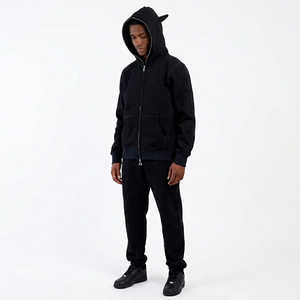 Sweat à capuche zippé 100% coton personnalisé pour hommes en éponge française de haute qualité Sweats à capuche zippés pour hommes - Product Image 1
