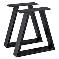 Pieds de Table Industriels Robustes en Forme de X, Piétement en Fonte d'Acier, Base de Meuble Métallique pour Banc et Table Basse