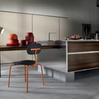 Armoire de cuisine moderne personnalisée en acier inoxydable noir tenture murale en aluminium étanche avec traitement de surface de panneau de porte en acrylique