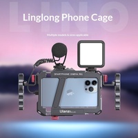 Ulanzi Lino Cage de Vlog Multi-Interfaces Double Poignée pour Photographie et Vidéographie Mobile avec Accessoires d'Extension Hot/Cold Shoe