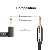 Kabel Audio Aux Stereo 3.5mm Male-Male Fleksibel dengan Selubung PVC dan Jalinan Kawat Tembaga Khusus untuk TV, Laptop, DVD, Ponsel, dan Penggunaan di Rumah
