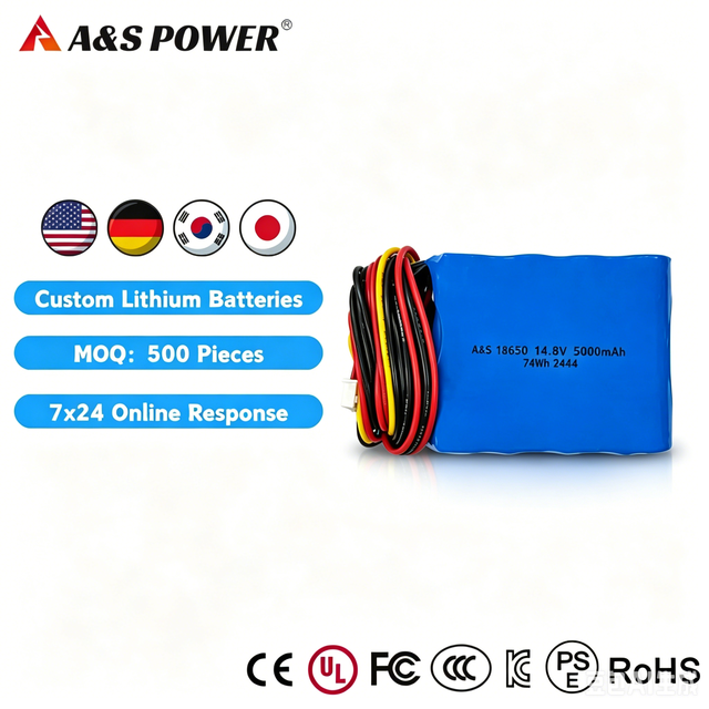 Chian Li-ion Battery Factory 18650 14.8V 5Ah/5000mAh Lithium Ion Battery for Handheld Neurological Monitor