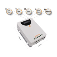 Contrôleur de charge solaire Lumiax MPPT 12V 24V 40A >99,9% d'efficacité, écran LED LCD, Bluetooth en option, contrôleur PV max 520/1040W