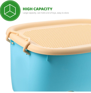 <b>Large</b> Flexible Plastic Storage Containers Wheels Handles Cute Macaron Color Kids Toys Storage Boxes <b>Bins</b> Injection Rectangle - Product Image 3