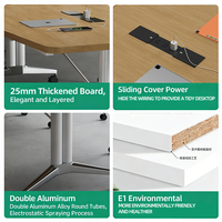 Table de conférence de bureau en bois multifonctionnelle au design moderne avec des fonctionnalités modulaires pliables et extensibles pour usage commercial