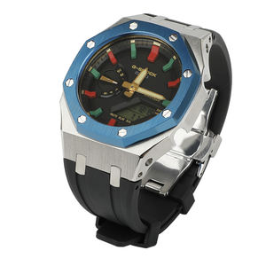 GA-2100 5th รุ่นสำหรับ <span class=keywords><strong>G</strong></span> <span class=keywords><strong>SHOCK</strong></span> Watch ตัวเรือนสแตนเลสสายซิลิโคนฝาโลหะและสายรัดยางรุ่นปรับปรุง - Product Image 3