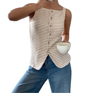 เสื้อแฟชั่นแขนกุดติดกระดุมสไตล์ลำลองสำหรับผู้หญิงมาใหม่สำหรับฤดูร้อน - Product Image 5