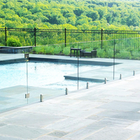 Prix de gros : Spigots modernes en acier inoxydable 304 noir pour balustrade ronde, clôture de piscine, garde-corps en verre sans cadre, LED