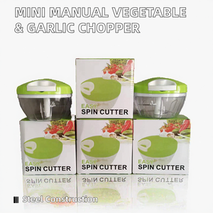 Kitchen Vegetable Blender & Garlic Chopper Mini Manual Pull-Cord Food/Meat/Vegetable Grinder PP Plastic Stainless Steel Blades - Product Image 2