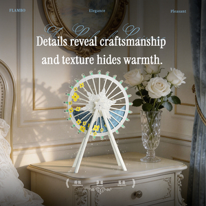 ของตกแต่งรูปชิงช้าสวรรค์โลหะขายส่ง ชิงช้าสวรรค์ตกแต่งโต๊ะทำงานสุดสร้างสรรค์ งานฝีมือตกแต่งบ้านสไตล์โมเดิร์นพร้อมไฟ - Product Image 2