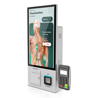 Kios Pembayaran Kartu QR NFC Layar Sentuh 21.5/27/32 inci untuk Restoran, dengan 10 Titik Sentuh, Full HD, SDK, Casing Logam untuk Penggunaan Bisnis
