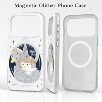 NOUVEAU Coque de téléphone OEM en gros, mignonne et souple en TPU+PC pour 17 Pro Max, style féminin, motif dessin animé, anti-traces de doigts, avec anneau magnétique