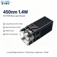 Module laser bleu 450 nm 1,4 W, distance de travail 25 m, taille de spot 50 mm, laser PWM 12 V pour indication de cible à longue distance