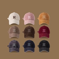 Casquette de baseball personnalisée 6 panneaux en velours côtelé courbée à la mode lettre broderie chapeau pour hommes femmes automne hiver Beige rose marron noir