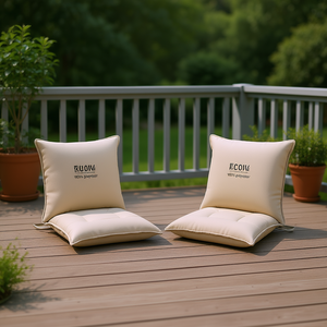 Cojines para Sillas de Exterior, Tela Oxford Beige, Tamaño Pequeño, Resistentes al Agua, Acolchados, Diseño Sólido, para Uso en Todas las Estaciones - Product Image 3