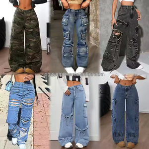 Quần Jean Cotton Co Giãn Nhiều Túi Xuất Xưởng 2025, Bán Chạy, Quần Công Sở Nữ Thời Trang, Quần Dáng Suông Phối Màu - Product Image 3