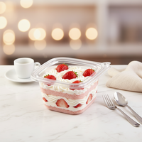 Gobelets à dessert avec couvercle pour pudding, mousse aux fruits et crème glacée, boîte à gâteau en plastique transparent de qualité alimentaire PET