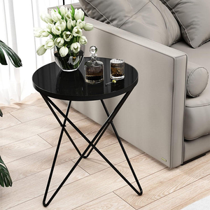 <span class=keywords><strong>Table</strong></span> basse moderne convertible à double couche en fer forgé, en acier inoxydable, à trois pieds, pour salon, canapé, bord de lit, chambre à coucher - Product Image 2