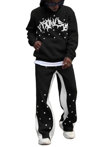 ชุดวอร์มผู้ชายแบบโอเวอร์ไซส์ แขนเสื้อแบบดรอปโชว์เดอร์ สกรีนโลโก้ตามสั่ง สไตล์แบ็กกี้ ผ้าฟลีซคอตตอน 100% ชุดลำลอง - Product Image 4