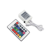 Control Remoto Inalámbrico Mini IR de 24 Teclas, DC12V-24V, 144W, Controlador de Intensidad LED RGB para Luces LED RGB