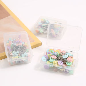 Accessoires de vêtement JC Broche en acier à tête en plastique Diverses formes de goupilles droites à tête <span class=keywords><strong>plate</strong></span> à coudre colorées - Product Image 6