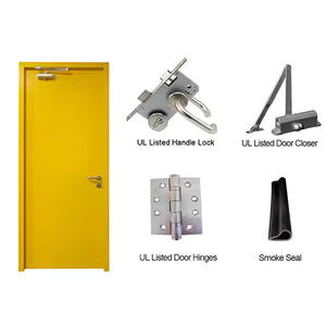 Ligne de production coupe-feu Vente en gros Design moderne Norme internationale européenne Double <span class=keywords><strong>porte</strong></span> en acier Surface ouverte battante - Product Image 5