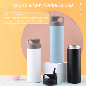 กระบอกน้ำสแตนเลสสุญญากาศสองชั้น ขนาด 550 มล. พร้อมหลอดและหูหิ้วพกพา - Product Image 2